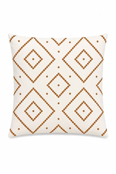 Beige Bone Serisi Kırlent Kılıfı Twill Kumaş Gizli Fermuar (43x43 cm)