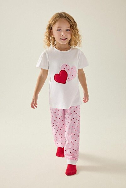 DeFacto 100% Cotton Regular Fit Printed 2-Piece Pajama Set for Baby Girl (26 Au)