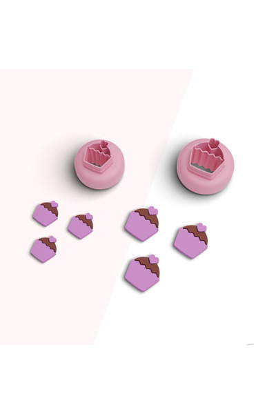 flament aşk Cupcake Mini Polymer Clay Mold,Jewelry Molds, Candy Molds,Ceramic...