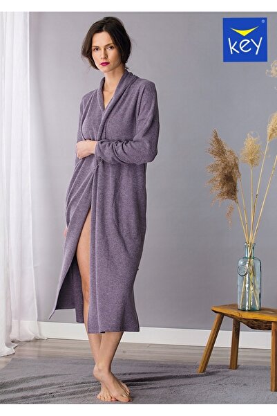 KEY Cardigan dama LHM-202 B21, mov, poliester-viscoza-elastan, lung, cu buzun...