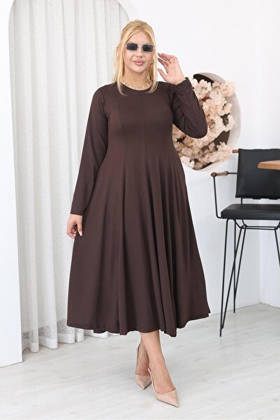 Siyezen Plus Size Flared Modal Fabric Dress