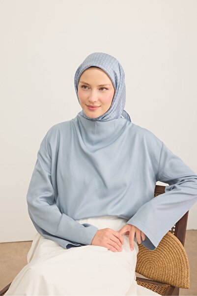 Silk Home Sjajni šal Monogram Plavi