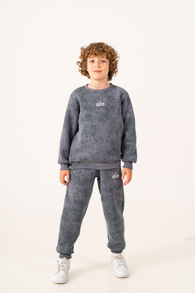 Rotito Children's Tie-Dye Patterned 3-Yarn Tracksuit Set
