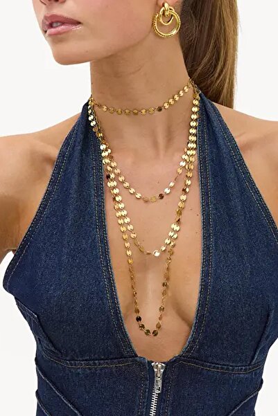 New Obsessions Gold Pul Çoklu Kolye