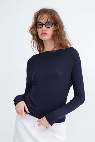 Addax Kayık Yaka Basic Bluz B1888