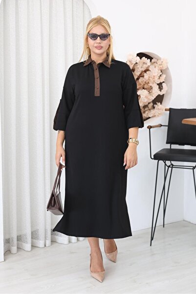 Siyezen Plus Size Modal Fabric Three-Quarter Sleeve Dress