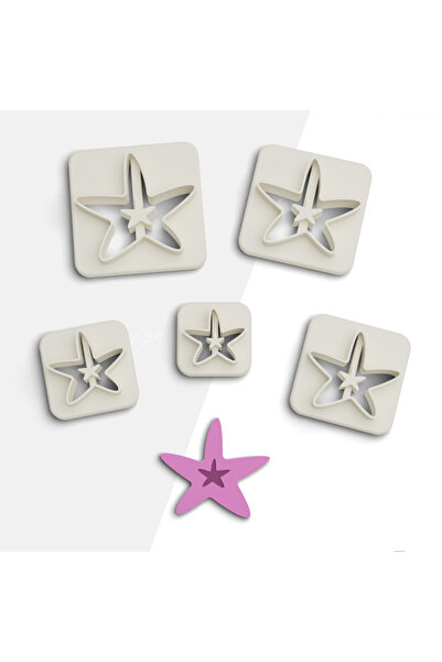 flament aşk Sea Star Polymer Clay Cutting Mold, Earring Molds, Cookie Mold, 5...