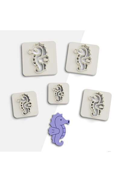 flament aşk Sea Horse Polymer Clay Cutting Mold,Jewelry Molds,Cookie Mold,5 S...