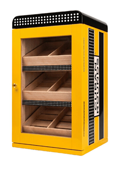 Parmida phum0248 Cohiba Sarı Nokta Desenli Sedir Humidor Puro Kutusu