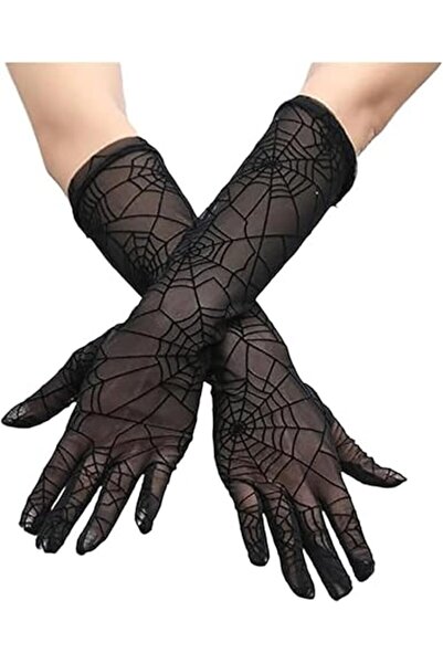 Arabest Punk Gloves, Gothic Arm Sleeves with Spider Web Pattern, elbow length...