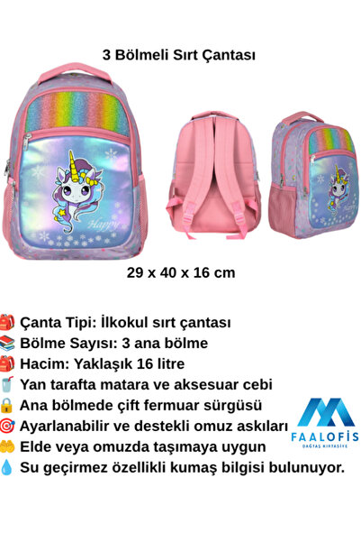 Dağtaş Kırtasiye 5015 Cennec Rainbow Unicorn Figure Backpack