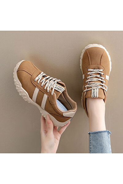 dorbe Women's Khaki Heritage Suede Lace-Up Sneakers