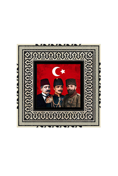 Sadrazam Three Pashas: Talat Pasha, Enver Pasha, Cemal Pasha Printed 20X20 Md...