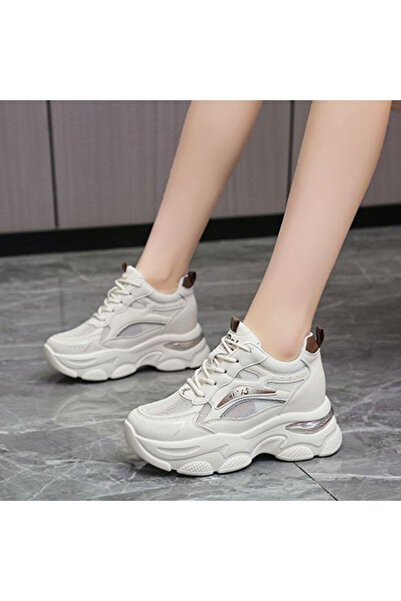 dorbe Women's Beige Chunky Sneakers