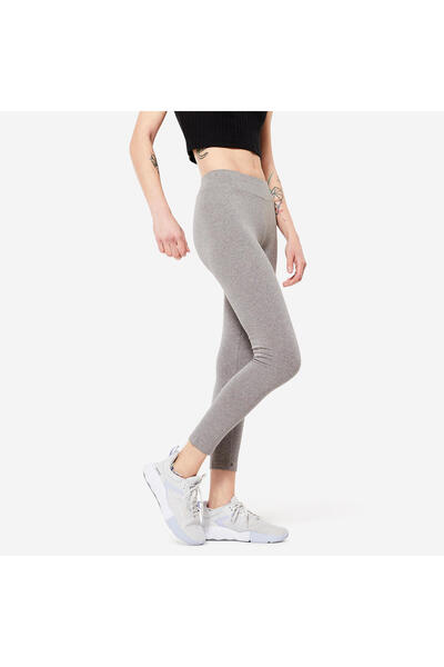 Decathlon Domyos Kadın Spor Taytı - 7/8 Kesim - Gri