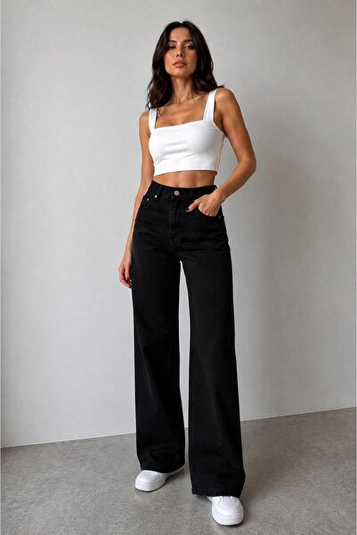 LA TUBA High Waist Wide Leg Palazzo Jeans