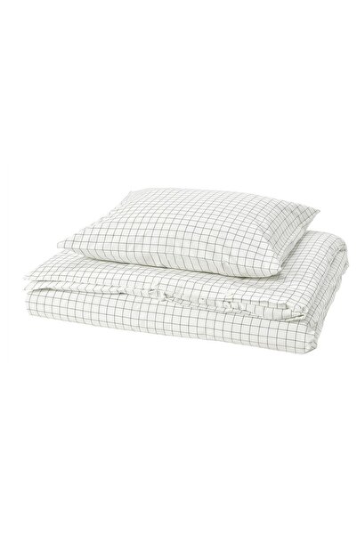 IKEA Tek Kişilik Beyaz Nevresim Takımı 150x200 cm Pamuklu Yumuşak