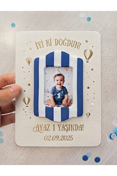ps_studio.handmade Kişiselleştirilebilir 3D Tasarım Çerçeveli Doğum Günü Kart...