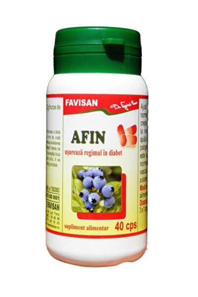 Favisan Afin (40 capsule) – Supliment din frunze și fructe de afin pentru ved...