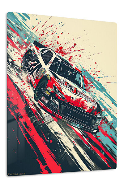 Emesa Art Red Classic Muscle Car Abstract Metal Wall Art