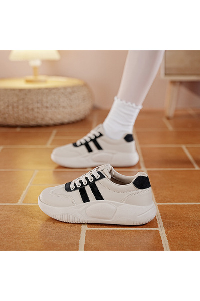 dorbe Women's Striped Sports Lace-Up Sneakers