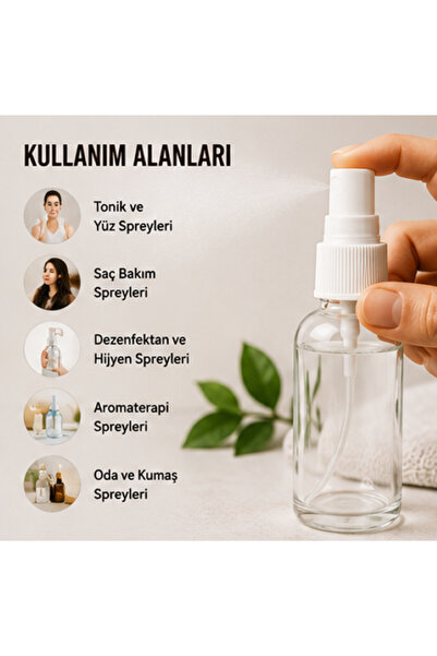Kozpak 2 adet 30 ml Beyaz Parmak Sprey Başlıklı Uçucu Yağ Serum Kozmetik Şişesi