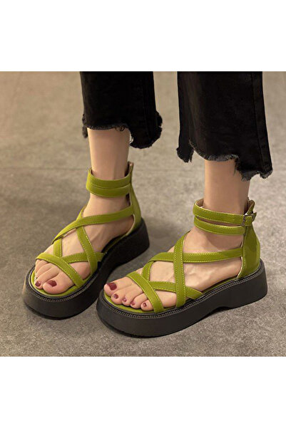 dorbe Women's Green Gladiator Sandals