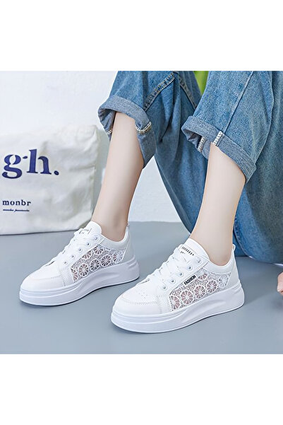 dorbe Women's White Mesh Sneakers