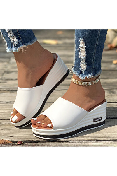 dorbe Women's White Wedge Sandals