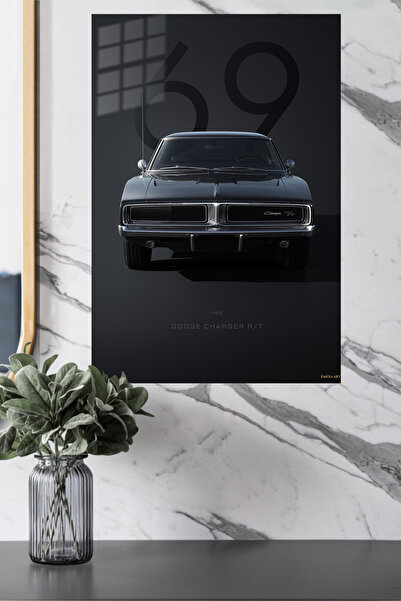 Emesa Art 1969 Black Classic Muscle Car Metal Wall Art