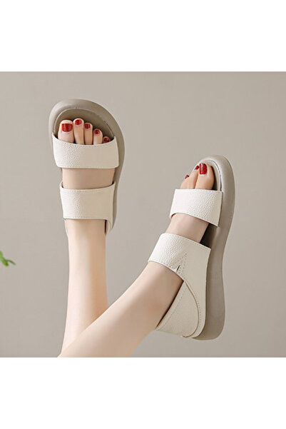 dorbe Women's Cream White Casual Sandals