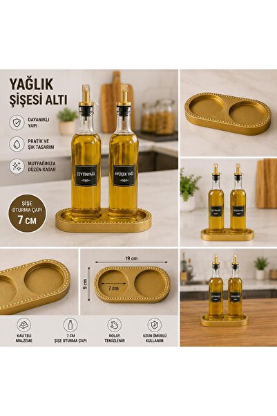 BİZ ZÜCCACİYE İki Bölmeli Gold Yağlık Altı (7 cm taban oturtma çapı)