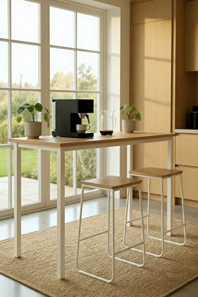 KODIGU 120cm x 45cm BAR Masası 90cm yükseklik | Bar Mutfak Masası | Kahve Köş...