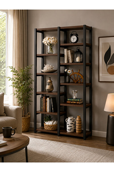 EVDERA MOBİLYA Loft Line Metal Kitaplık Çok Amaçlı Bölmeli Dosya Ve Dekoratif...