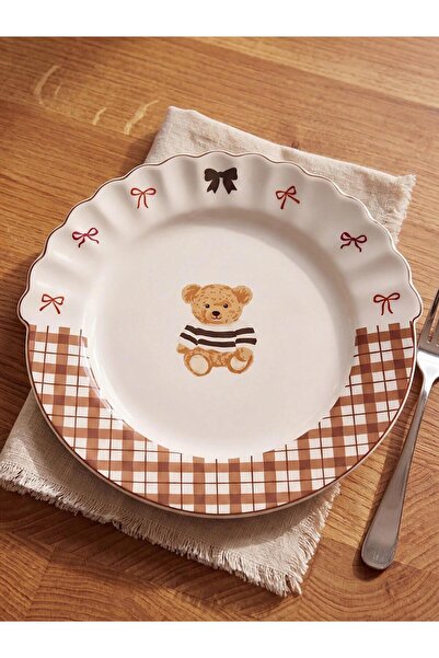 LC Waikiki Mixed Teddy Bear Printed Porcelain Plate (W6)
