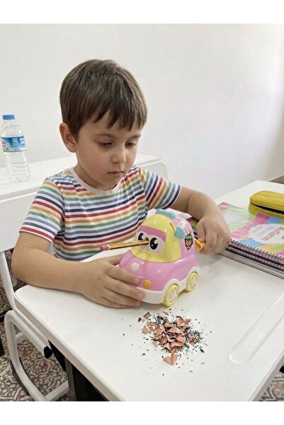 ÇEÇEN HOME Bronze Cute Car-Designed Rotating Desktop Pencil Sharpener with Co...