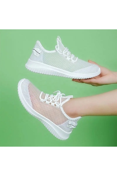 dorbe Women's White Mesh Sneakers