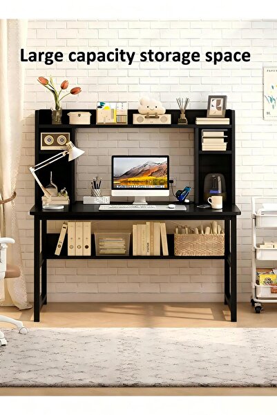 ZUIHAO Computer Desk with Storage Shelf, Writing Study Table with Bookrack fo...