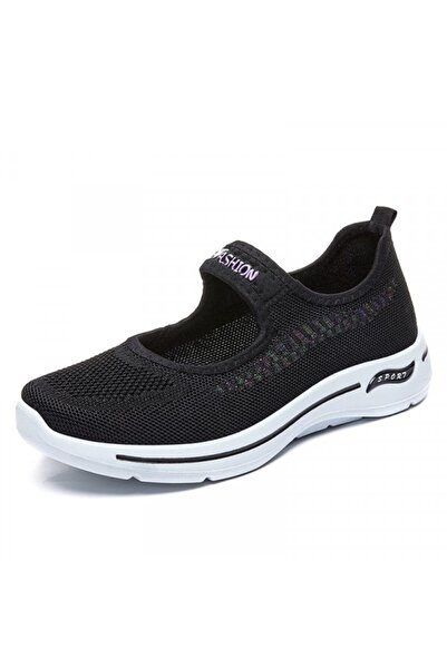 dorbe Women's Black Mesh Slip-On Sneakers
