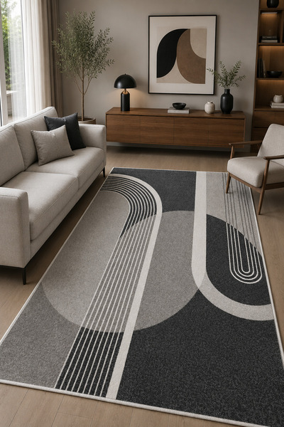 GECE HOME Dijital Baskılı Kaymaz Taban Yıkanabilir Desenli Salon Halısı Mutfa...