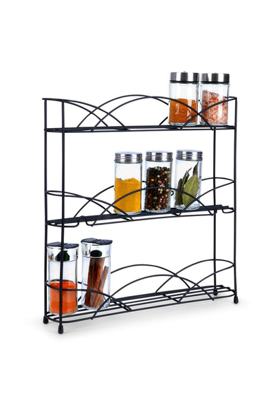 Vilde Raft pentru condimente din metal negru 33.5x6.5x33.5 cm