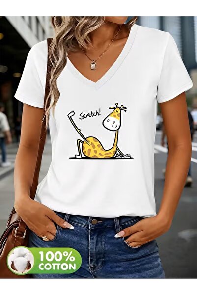 H&GHAMLEGİYİM Tricou imprimat. Top casual cu mâneci scurte pentru vară și pri...