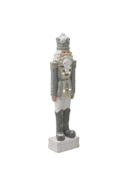 inart Διακοσμητική Φιγούρα Στρατιώτη LED 2-70-829-0007 24x15x92εκ. Λευκό-Ασημί