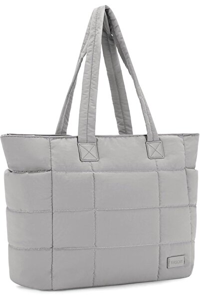 GENERAL Large Tote Bag for Women Lightweight Quilted Puffy Work Bag with Zipp...