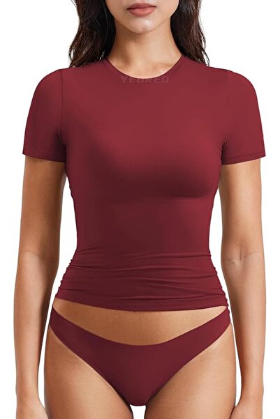 GENERAL New Millennium Fashion-Inspired Basic Design Double Lined Short Sleev...