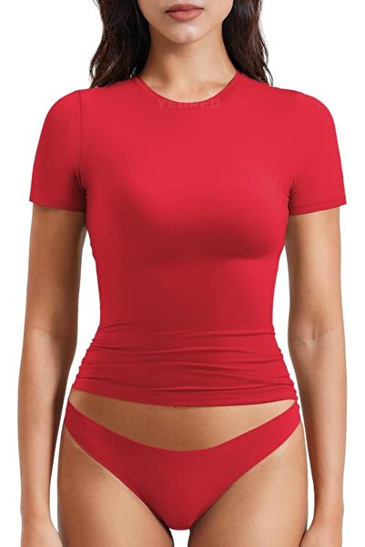 GENERAL New Millennium Fashion-Inspired Basic Design Double Lined Short Sleev...