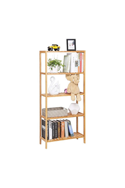 Songmics Home Raft de depozitare din bambus, Songmics, 60 x 131 x 26 cm, crem