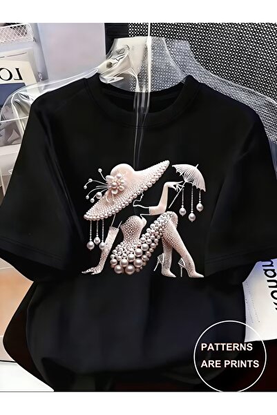 H&GHAMLEGİYİM Tricou imprimat. Top casual cu mâneci scurte pentru vară și pri...