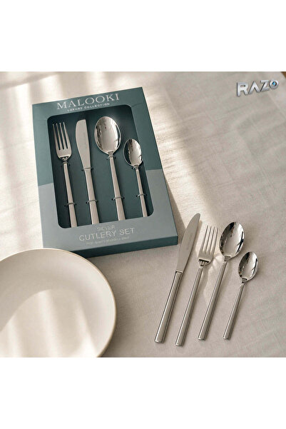 Razo Set 24 tacâmuri inox 18/10 pentru 6 persoane: cuțite, furculițe, linguri...