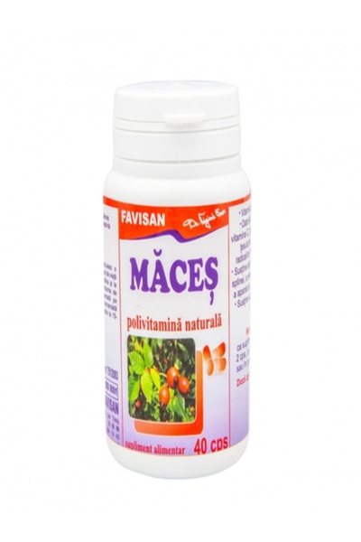 Favisan Măceș (40 capsule) – Supliment bogat în Vitamina C și antioxidanți pe...